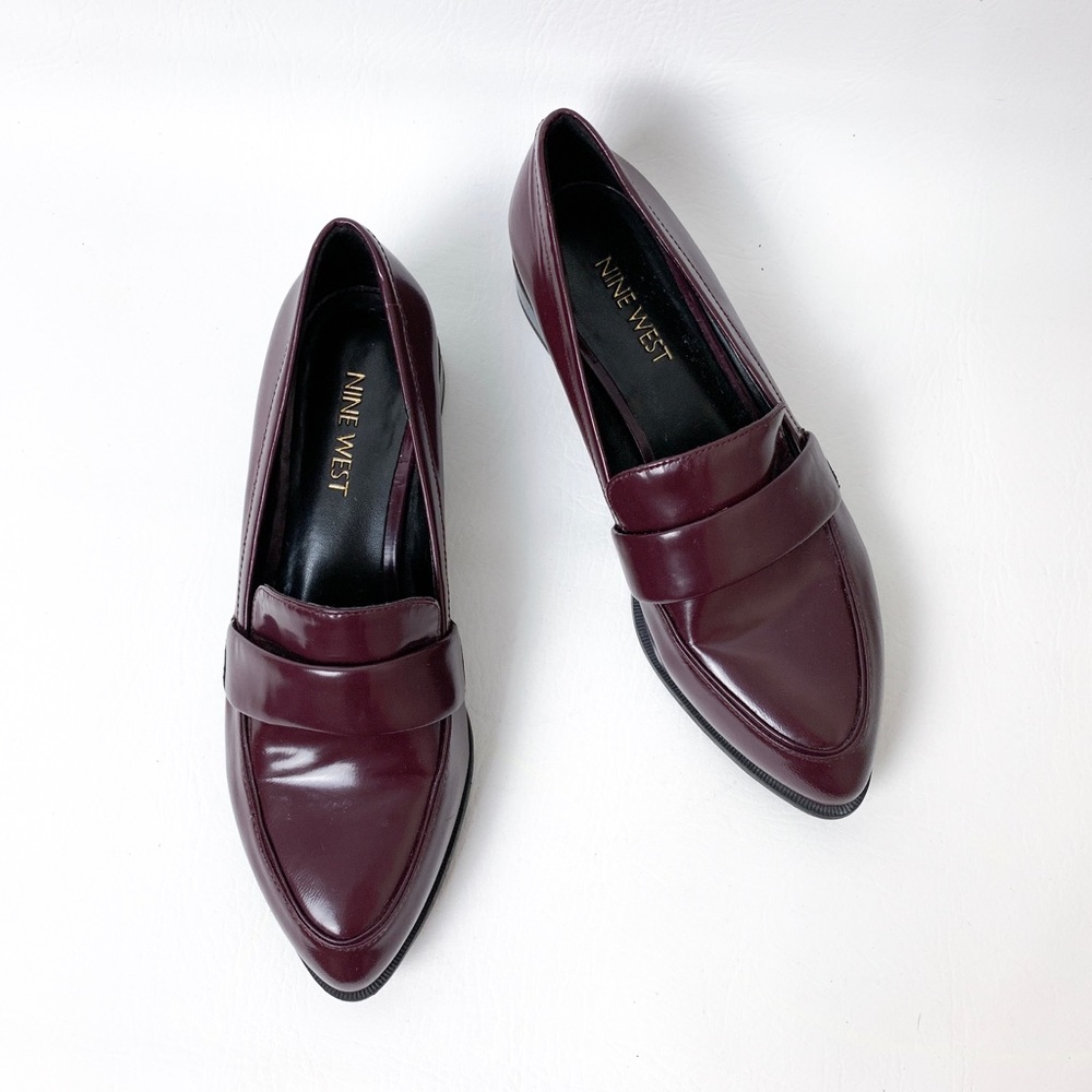 Nine West ‘Nextome’ Deep Plum Chunky Heel Loafers